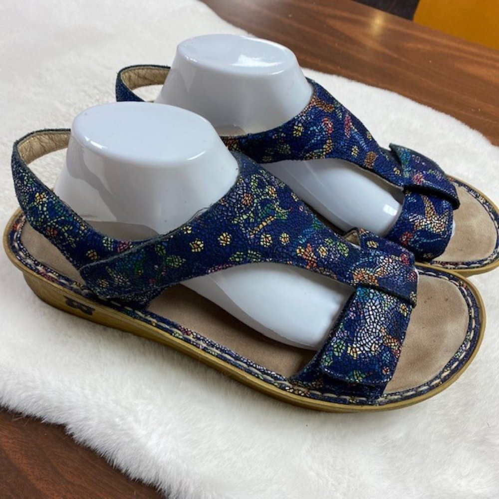Alegria Kendra Blue Mosaic Birdland Sandals,‎ size EU 42